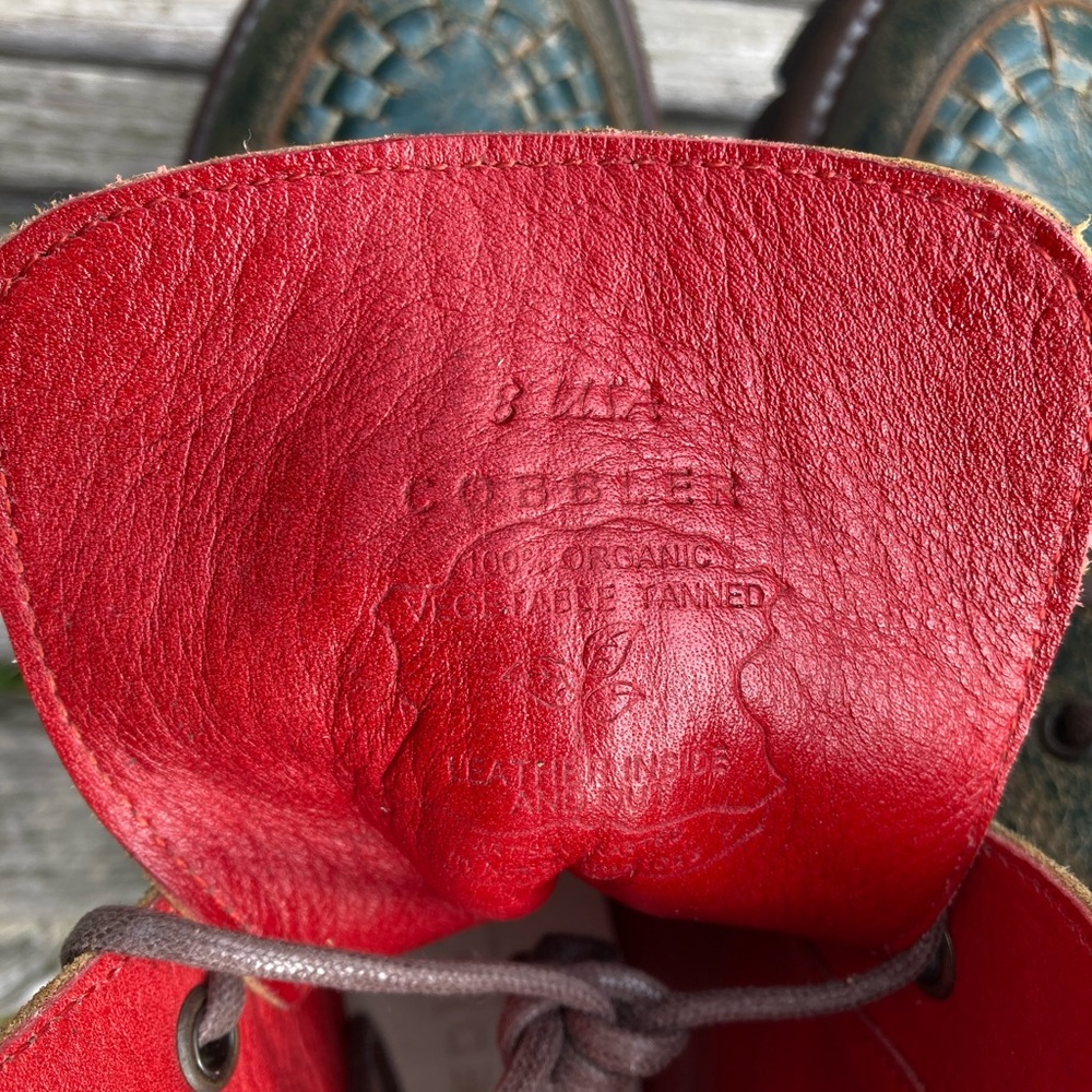 BED STU Boot BED|STU ELISHA II Moto Combat Platform Green Teal Blue Black Size 8 - Picture 14 of 15